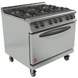 Falcon Dominator 6 Burner Gas G3101D Feet or Castors